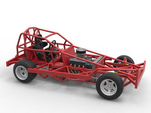 BriSCA Formula 1 Stock Car Base for Dirt Scale 1 to 25 3Dプリントモデル