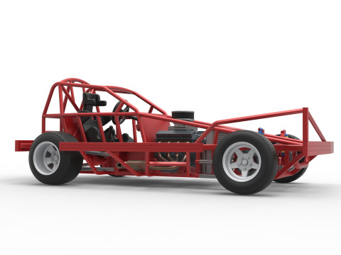 BriSCA Formula 1 Stock Car Base for Dirt Scale 1 to 25 3Dプリントモデル