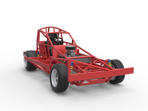 BriSCA Formula 1 Stock Car Base for Dirt Scale 1 to 25 3Dプリントモデル