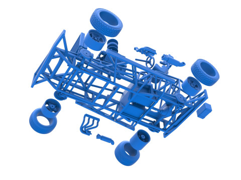 BriSCA Formula 1 Stock Car Base for Dirt Scale 1 to 25 3Dプリントモデル