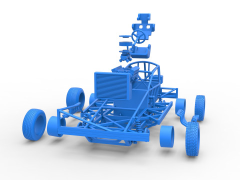 BriSCA Formula 1 Stock Car Base for Dirt Scale 1 to 25 3Dプリントモデル