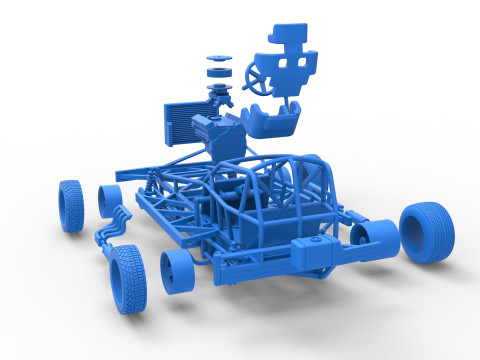 BriSCA Formula 1 Stock Car Base for Dirt Scale 1 to 25 3Dプリントモデル
