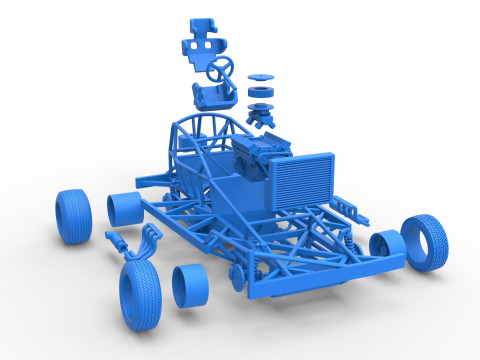 BriSCA Formula 1 Stock Car Base for Dirt Scale 1 to 25 3Dプリントモデル