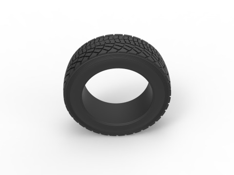Offroad tire 136 Scale 1 to 25 Model Cetak 3D