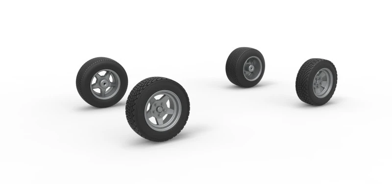 Wheel set of BriSCA Formula 1 Stock Car for Dirt Scale 1 to 25 3D Print Model .c4d .max .obj .3ds .fbx .stl .blend 