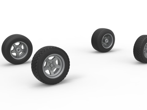 Wheel set of BriSCA Formula 1 Stock Car for Dirt Scale 1 to 25 3D Принт Модель