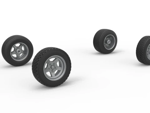 Juego de ruedas de BriSCA F&oacute;rmula 1 Stock Car para Dirt Escala 1 a 25 Modelo de impresión 3D