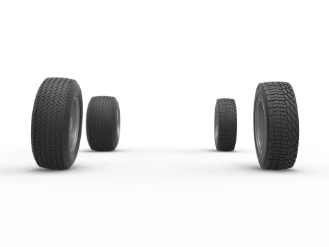 Wheel set of BriSCA Formula 1 Stock Car for Dirt Scale 1 to 25 3D Print Model