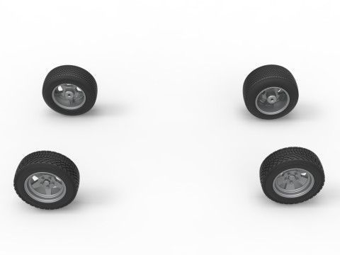 Wheel set of BriSCA Formula 1 Stock Car for Dirt Scale 1 to 25 3D Принт Модель