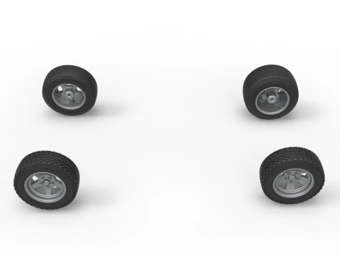 Wheel set of BriSCA Formula 1 Stock Car for Dirt Scale 1 to 25 3D Print Model