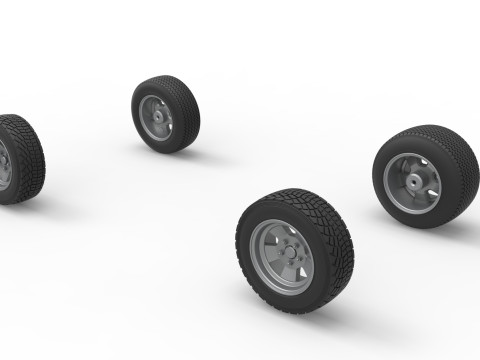 Wheel set of BriSCA Formula 1 Stock Car for Dirt Scale 1 to 25 3D Принт Модель
