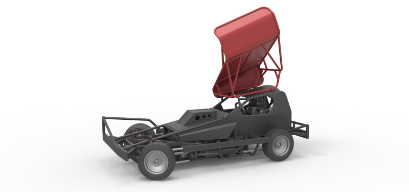 BriSCA Formula 1 Stock Car for Dirt while turning Scale 1 to 25 Modèles 3D en vedette .c4d .max .obj .3ds .fbx .stl .blend