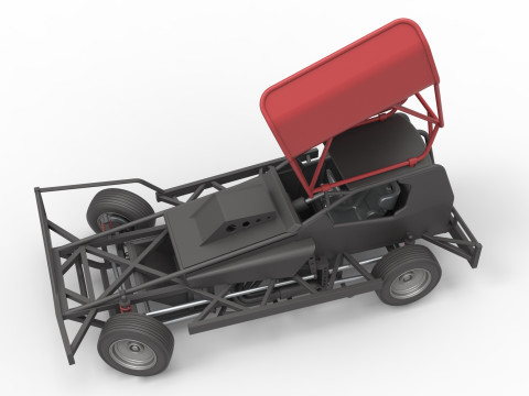 BriSCA Formula 1 Stock Car for Dirt while turning Scale 1 to 25 Modèles 3D en vedette