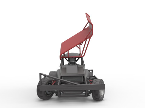 BriSCA Formula 1 Stock Car for Dirt while turning Scale 1 to 25 Modèles 3D en vedette