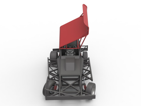 BriSCA Formula 1 Stock Car for Dirt while turning Scale 1 to 25 Modèles 3D en vedette