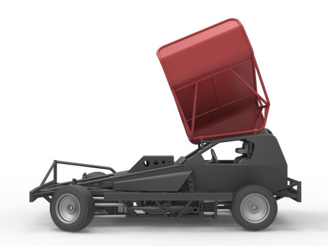 BriSCA Formula 1 Stock Car for Dirt while turning Scale 1 to 25 Modèles 3D en vedette