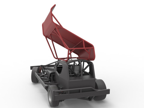BriSCA Formula 1 Stock Car for Dirt while turning Scale 1 to 25 Modèles 3D en vedette
