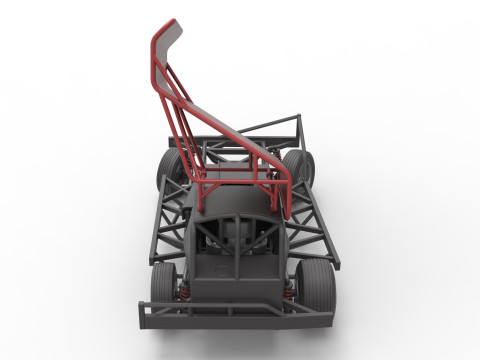 BriSCA Formula 1 Stock Car for Dirt while turning Scale 1 to 25 Modèles 3D en vedette