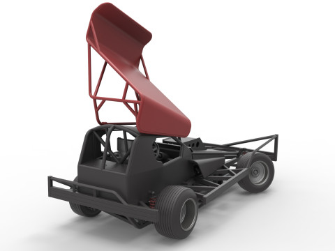 BriSCA Formula 1 Stock Car for Dirt while turning Scale 1 to 25 Modèles 3D en vedette