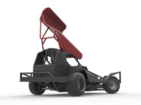 BriSCA Formula 1 Stock Car for Dirt while turning Scale 1 to 25 Modèles 3D en vedette