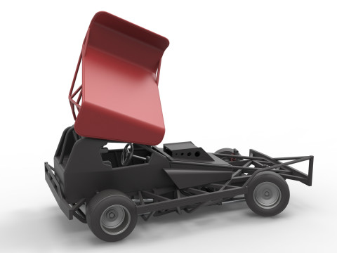 BriSCA Formula 1 Stock Car for Dirt while turning Scale 1 to 25 Modèles 3D en vedette