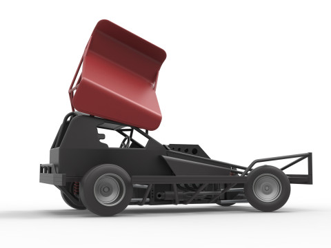 BriSCA Formula 1 Stock Car for Dirt while turning Scale 1 to 25 Modèles 3D en vedette