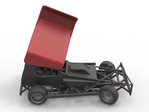 BriSCA Formula 1 Stock Car for Dirt while turning Scale 1 to 25 3D Print Model