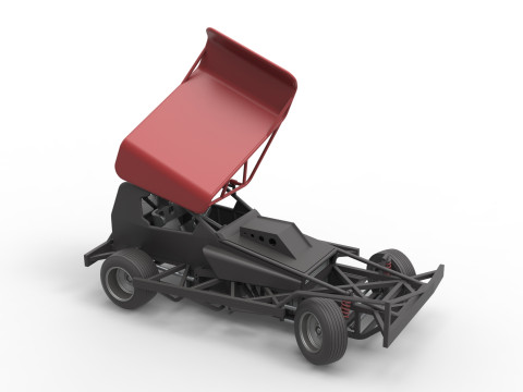 BriSCA Formula 1 Stock Car for Dirt while turning Scale 1 to 25 Modèles 3D en vedette