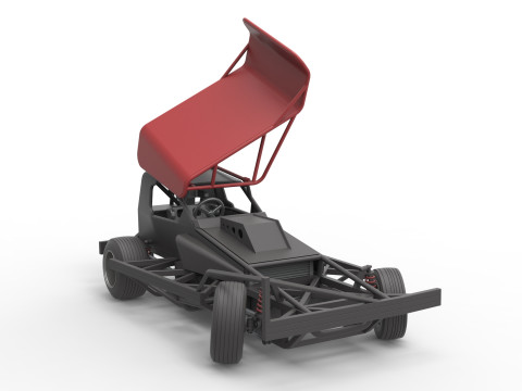 BriSCA Formula 1 Stock Car for Dirt while turning Scale 1 to 25 Modèles 3D en vedette