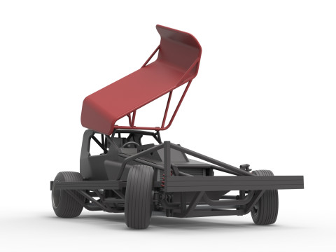 BriSCA Formula 1 Stock Car for Dirt while turning Scale 1 to 25 Modèles 3D en vedette