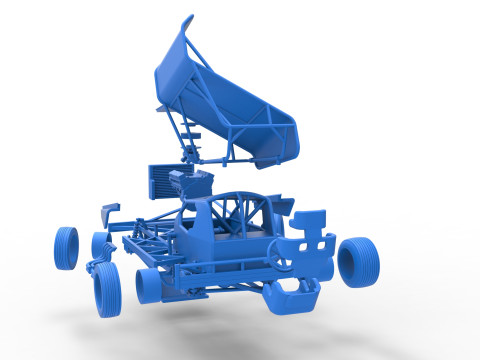 BriSCA Formula 1 Stock Car for Dirt while turning Scale 1 to 25 Modèles 3D en vedette