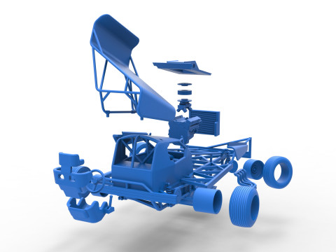 BriSCA Formula 1 Stock Car for Dirt while turning Scale 1 to 25 Modèles 3D en vedette