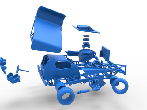 BriSCA Formula 1 Stock Car for Dirt while turning Scale 1 to 25 Modèles 3D en vedette