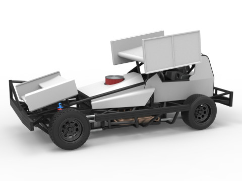 BriSCA Formula 1 Stock Car for Asphalt Scale 1 to 25 Modelo de Impressão 3D