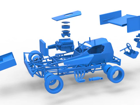 BriSCA Formula 1 Stock Car for Asphalt Scale 1 to 25 3D Print Model