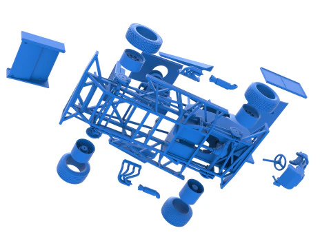 BriSCA Formula 1 Stock Car for Asphalt Scale 1 to 25 3D Print Model