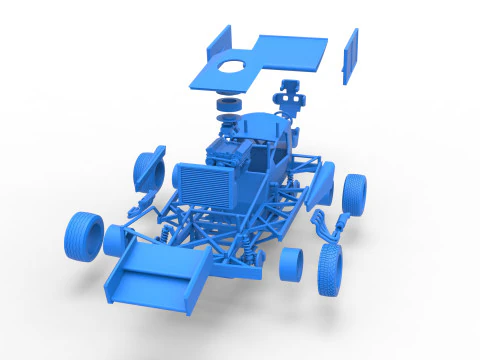 BriSCA Formula 1 Stock Car for Asphalt Scale 1 to 25 3D Print Model
