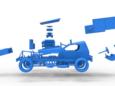 BriSCA Formula 1 Stock Car for Asphalt Scale 1 to 25 3D Print Model