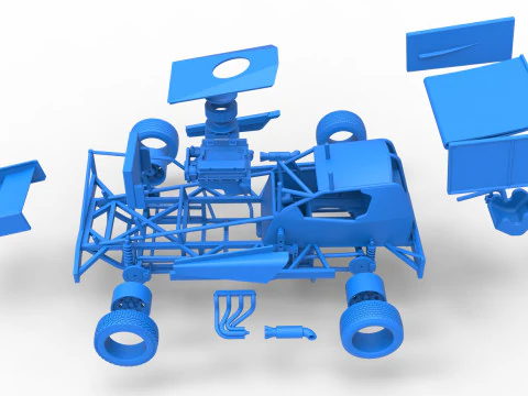 BriSCA Formula 1 Stock Car for Asphalt Scale 1 to 25 3D Print Model