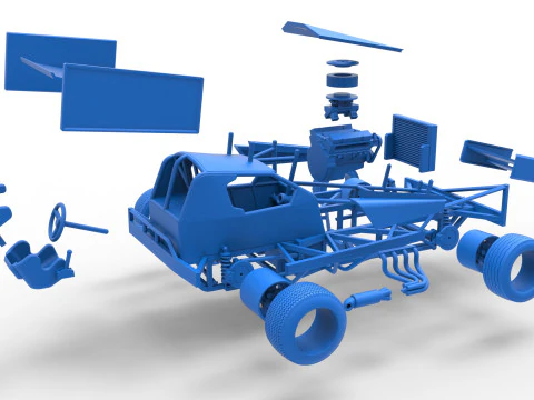 BriSCA Formula 1 Stock Car for Asphalt Scale 1 to 25 3D Print Model