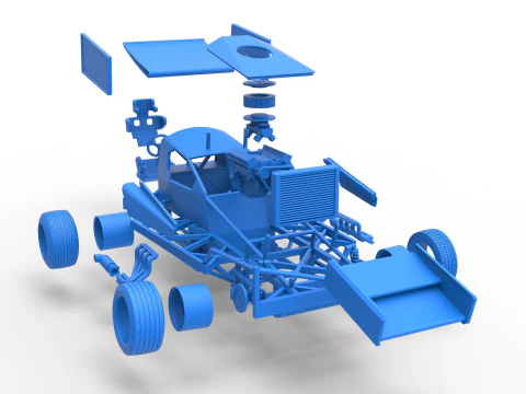 BriSCA Formula 1 Stock Car for Asphalt Scale 1 to 25 3D Print Model