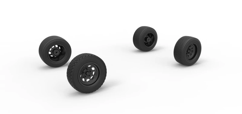 Wheel set of BriSCA Formula 1 Stock Car for Asphalt Scale 1 to 25 3D Print Model .c4d .max .obj .3ds .fbx .stl .blend 