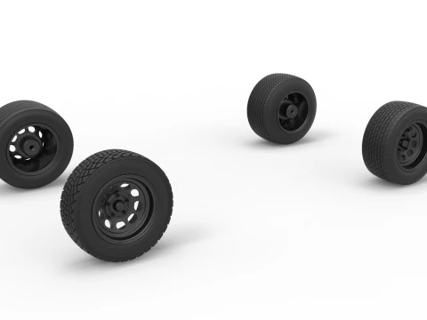 Wheel set of BriSCA Formula 1 Stock Car for Asphalt Scale 1 to 25 3D Print Model