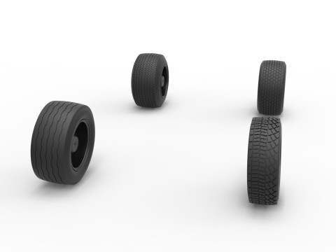 Wheel set of BriSCA Formula 1 Stock Car for Asphalt Scale 1 to 25 3D Принт Модель