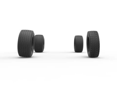 Wheel set of BriSCA Formula 1 Stock Car for Asphalt Scale 1 to 25 3D Print Model