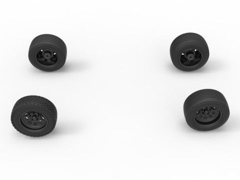 Wheel set of BriSCA Formula 1 Stock Car for Asphalt Scale 1 to 25 3D Принт Модель