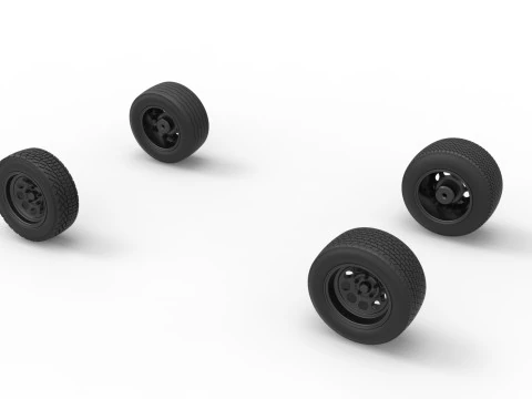 Wheel set of BriSCA Formula 1 Stock Car for Asphalt Scale 1 to 25 3D Print Model