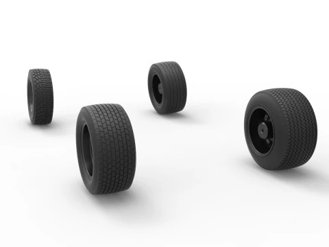 Wheel set of BriSCA Formula 1 Stock Car for Asphalt Scale 1 to 25 3D Print Model