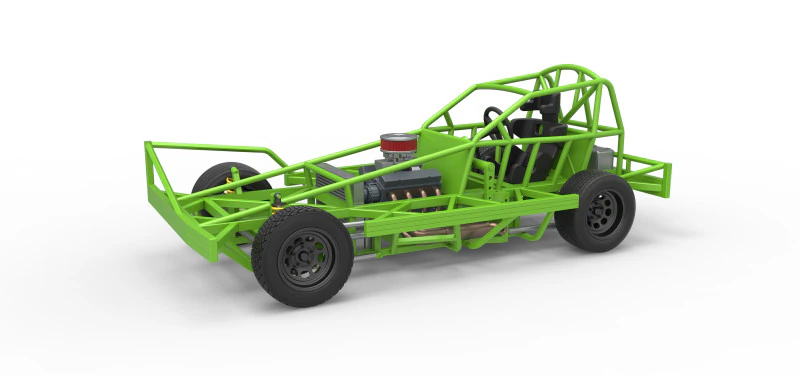 Base Stock Car BriSCA Fórmula 1 para Asfalto Escala 1 a 25 Modelo de Impressão 3D .c4d .max .obj .3ds .fbx .stl .blend