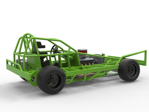 BriSCA Formula 1 Stock Car Base for Asphalt Scale 1 to 25 3D-Druckmodell